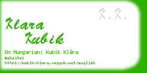 klara kubik business card
